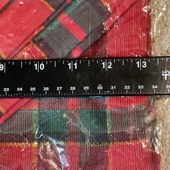 Vintage Lillian Vernon Holiday Plaid Placemats & Cloth Napkins Red Set Of 4 NOS - Picture 7 of 7